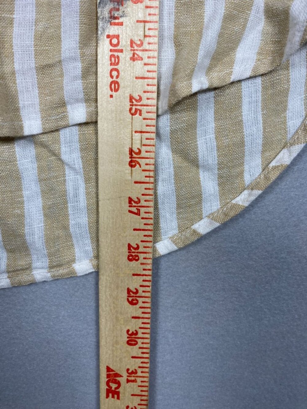 Universal Thread Striped Beige Long-Sleeve Button-Down Shirt Relaxed XS Linen - Picture 7 of 7